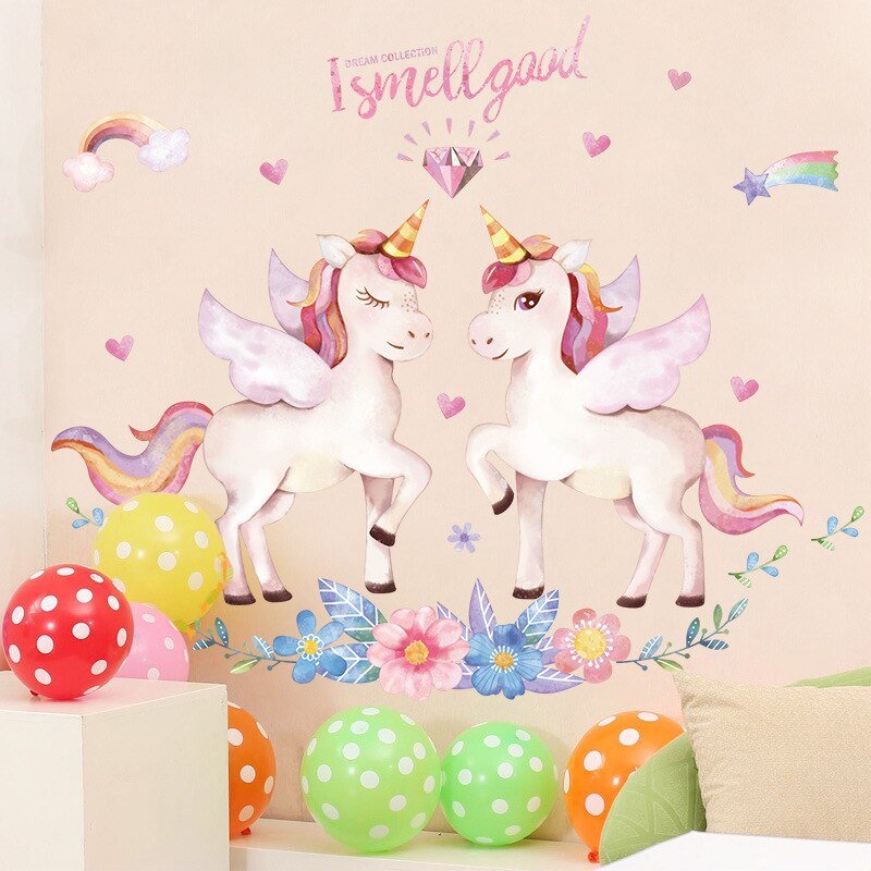 Stickers muraux Licornes "Twins" - Pegasus-square