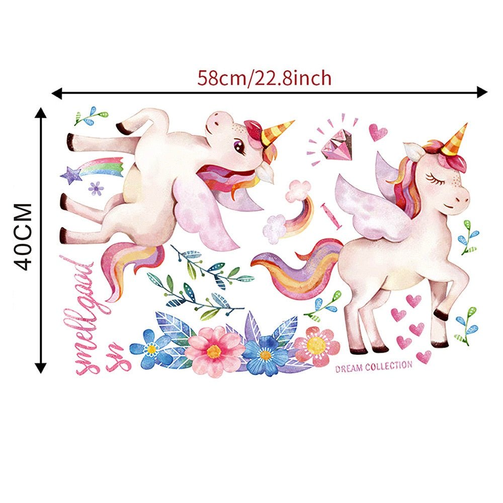 Stickers muraux Licornes "Twins" - Pegasus-square