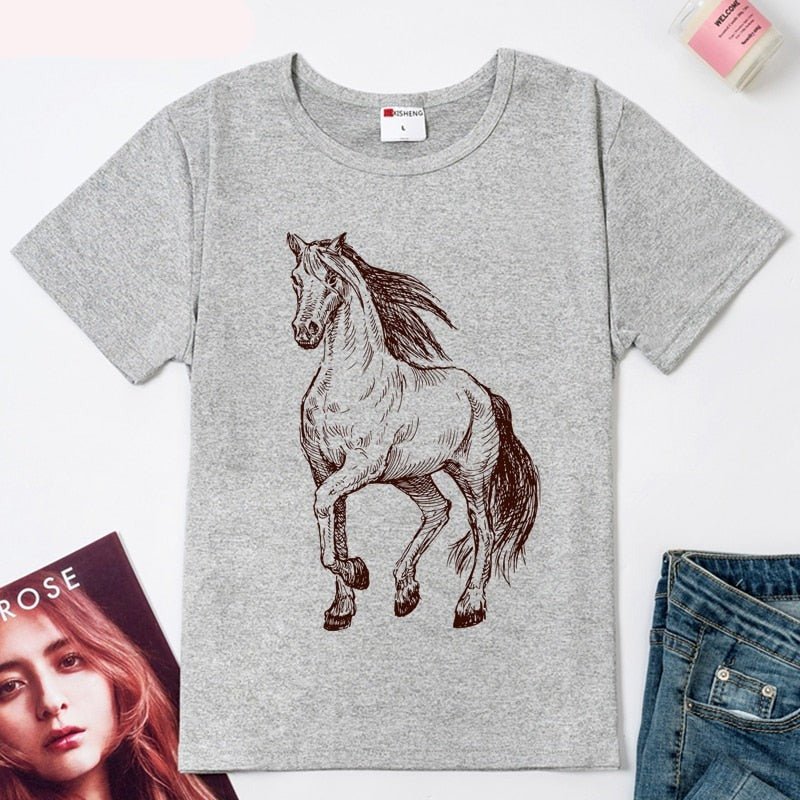 Tee-Shirt "Cheval au Fusain" - Pegasus-square