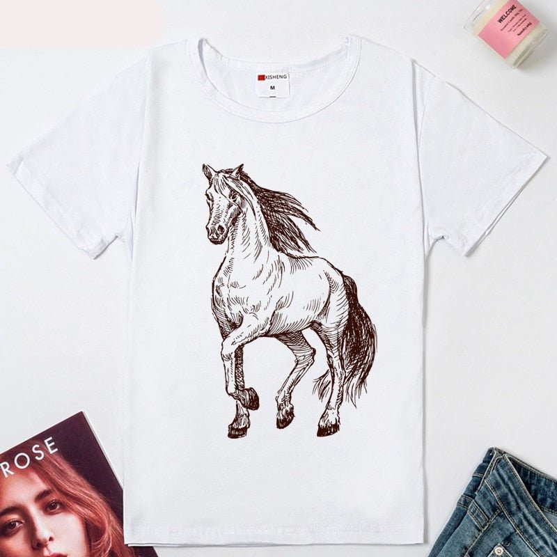 Tee-Shirt "Cheval au Fusain" - Pegasus-square