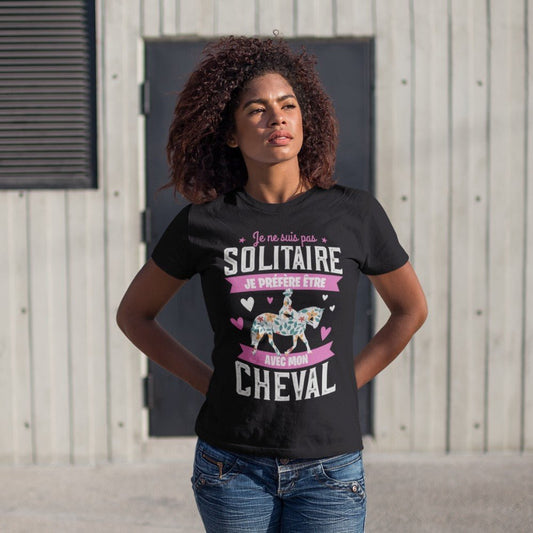 Tee Shirt cheval Je ne suis pas solitaire - Pegasus-square