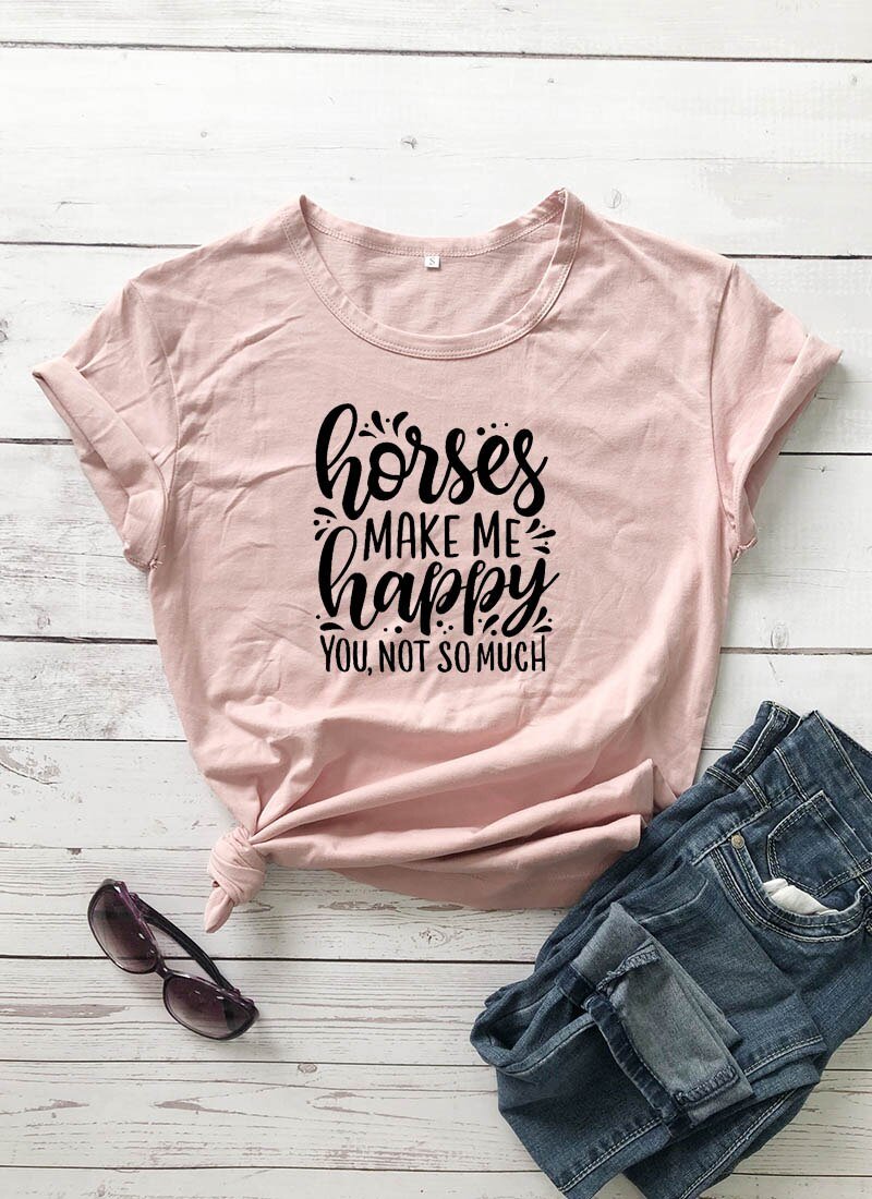 Tee-Shirt "Horses Make Me Happy" - Pegasus-square