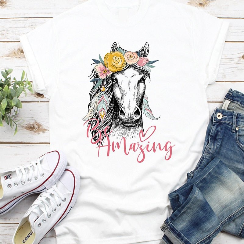 Tee-Shirt "Jolie Ponette en fleur" - Pegasus-square